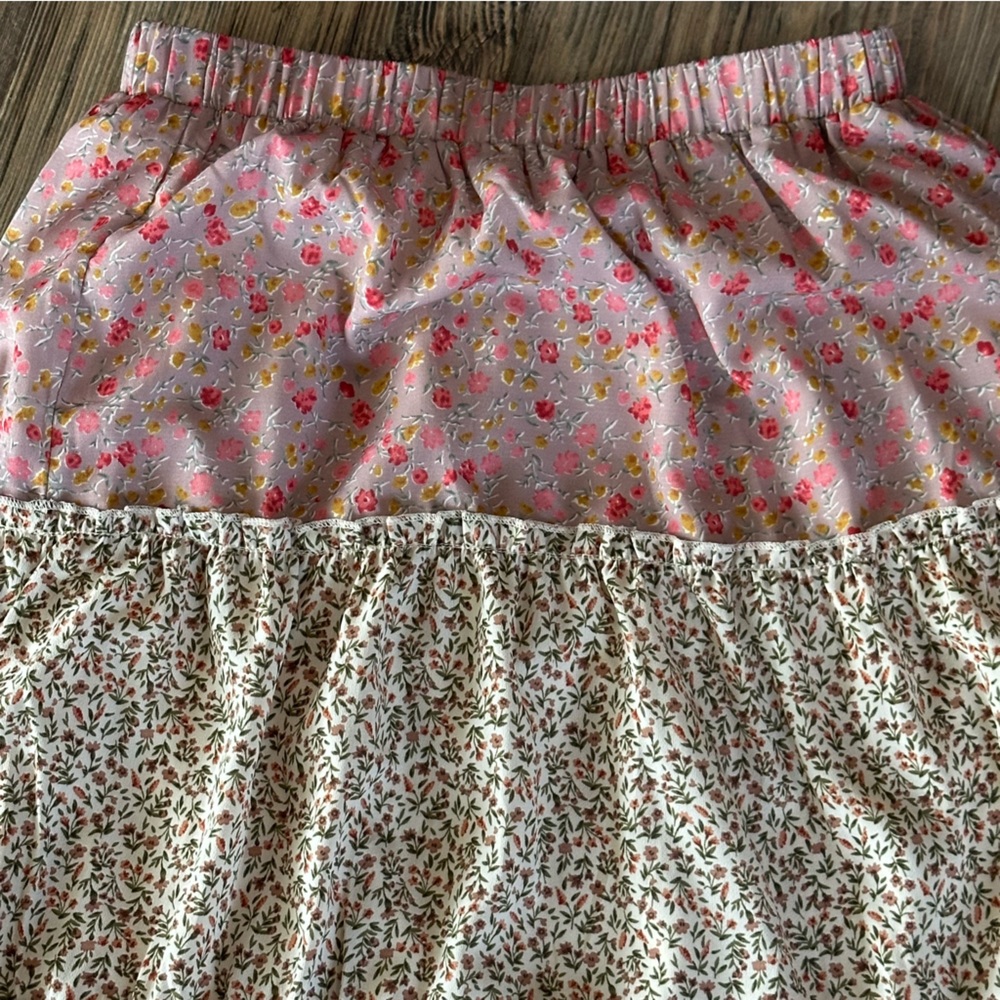 Mimi + Daphne floral prairie girl long soft flowy skirt women's S stretch. BOHO - Picture 3 of 8
